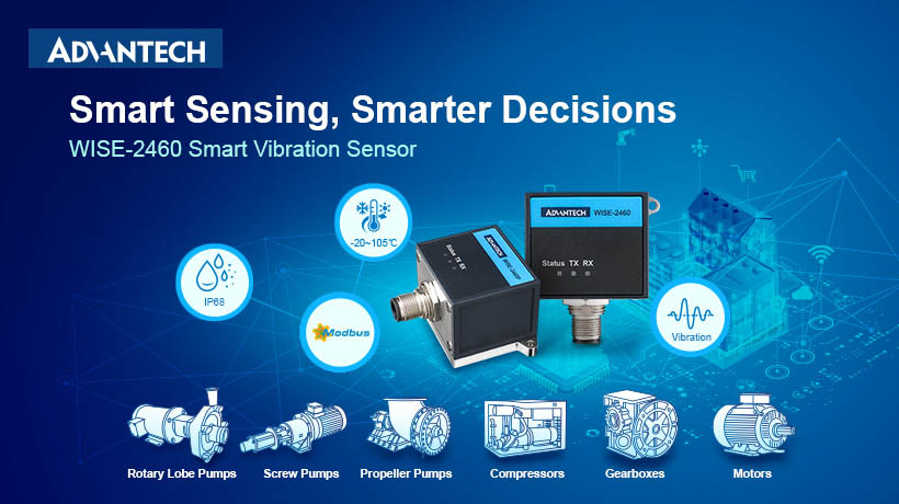 Tăng cường theo dõi tình trạng thiết bị với Giải pháp cảm biến rung thông minh WISE-2460